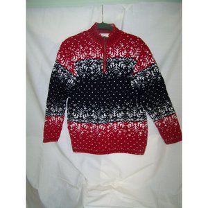 Vintage Tally-Ho Sweater Knit Chunky Red Medium